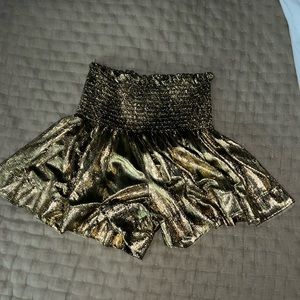 Queen of Sparkles Gold Shorts SMALL